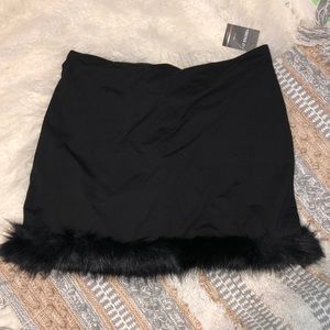 NWT Plus fur trim mini skirt